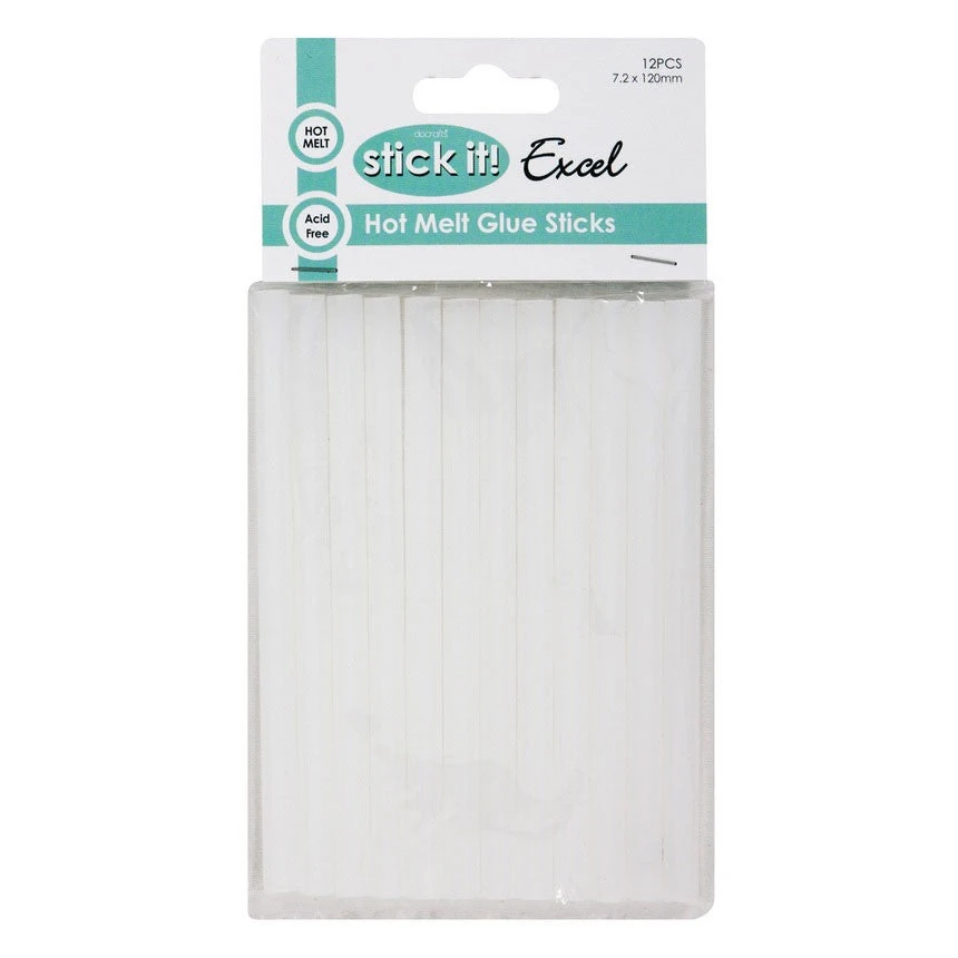 Stick It Glues & Adhesives Hot Melt Glue Sticks (12pk) - 7.2 X 120mm 3 Stick It Glues & Adhesives Hot Melt Glue Sticks (12pk) - 7.2 X 120mm