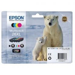 Epson 26XL Black /Cyan/Magenta/Yellow High Yield Inkjet Cartridge C13T26364010 / T2636 Inkjet Cartridges