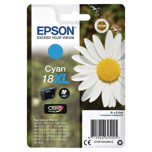 Epson 18XL Cyan Inkjet Cartridge C13T18124012 3 Epson 18XL Cyan Inkjet Cartridge C13T18124012