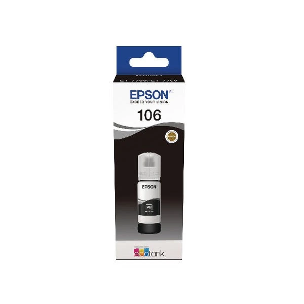 Epson 106 EcoTank Photo Black Ink Bottle C13T00R140 Inkjet Cartridges 3 Epson 106 EcoTank Photo Black Ink Bottle C13T00R140 Inkjet Cartridges
