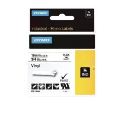 Labels Dymo 18445 Rhino Black On White Label Printer Tape 19 Mm S0718620