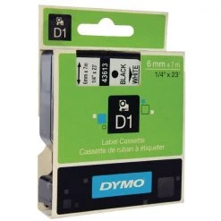 Labels Dymo 43613 D1 LabelMaker Tape 6mm X 7m Black On White S0720780