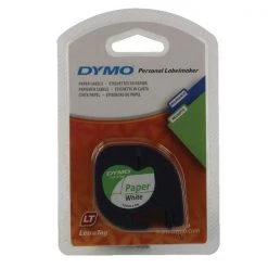 Dymo Letratag Dymo 91200 LetraTAG Paper Tape 12mm X 4m White S0721510