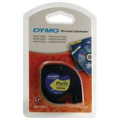 Dymo Letratag Dymo 91202 LetraTAG Plastic Tape 12mm X 4m Yellow S0721620 Labels