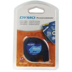 Dymo LetraTag Plastic Tape 12mm X 4m Ultra Blue S0721650 Labels