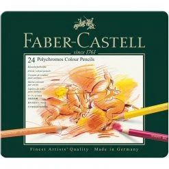 Faber-Castell Tin Of 24 Polychromos Artists' Pencils Drawing & Colouring