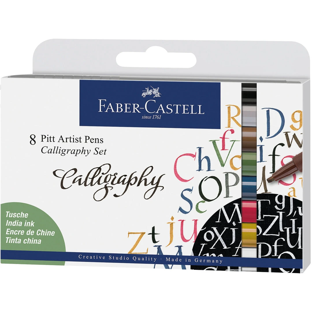 Faber-Castell Pitt Artist Pen Calligraphy Wallet Of 8 3 Faber-Castell Pitt Artist Pen Calligraphy Wallet Of 8