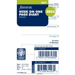Filofax Week Per Page English 2023 Mini