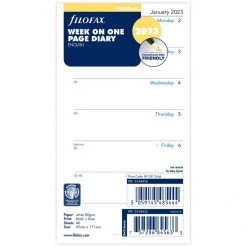 Diaries Filofax Week Per Page English 2023 Personal