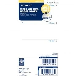 Filofax Filofax Personal Week On Two Pages English Mid Year Aug 22 - Jul 23 Diaries