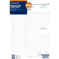 Diaries Filofax Diary Refill Week On Two Pages 5 Language Column Format Appointments 2023 A4
