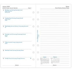 Filofax Personal Week Per Page With Notes 5 Language 2022 Diary Refill Diaries