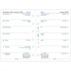 Filofax Diaries Pocket Week Per Page 2022 Diary Refill
