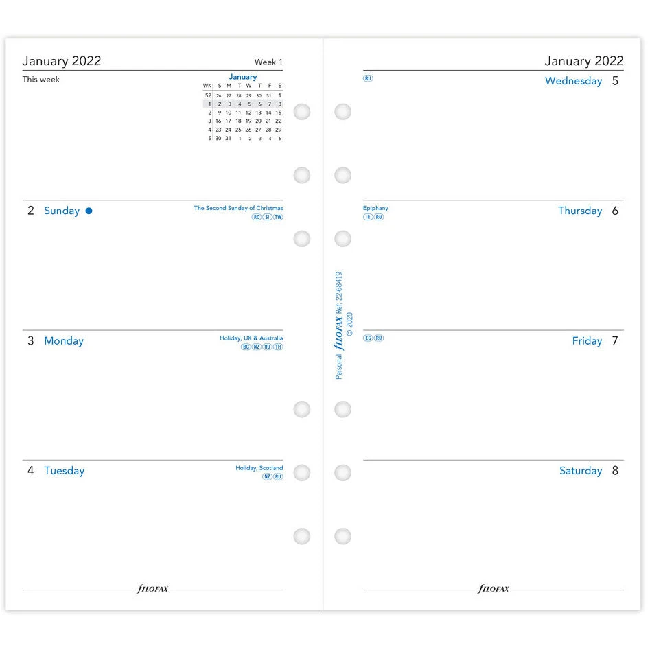 Filofax Personal Week On Two Pages Sunday Start 2022 Diary Refill Diaries 4 Filofax Personal Week On Two Pages Sunday Start 2022 Diary Refill Diaries