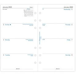 Filofax Personal Week On Two Pages Sunday Start 2022 Diary Refill Diaries