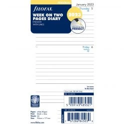 Diaries Filofax Week On Two Pages Ruled English 2023 Personal