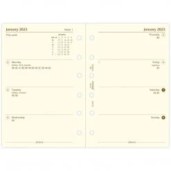 Diaries Filofax Week On Two Pages Cotton Cream English 2023 Pocket