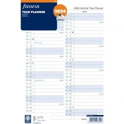 Filofax Filofax Diary Refill Year Planner Vertical 2024 A4