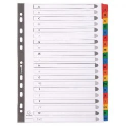 Filing & Folders Exacompta Guildhall Mylar Index Coloured Tabs 20-Part A-Z A4 White 1111E
