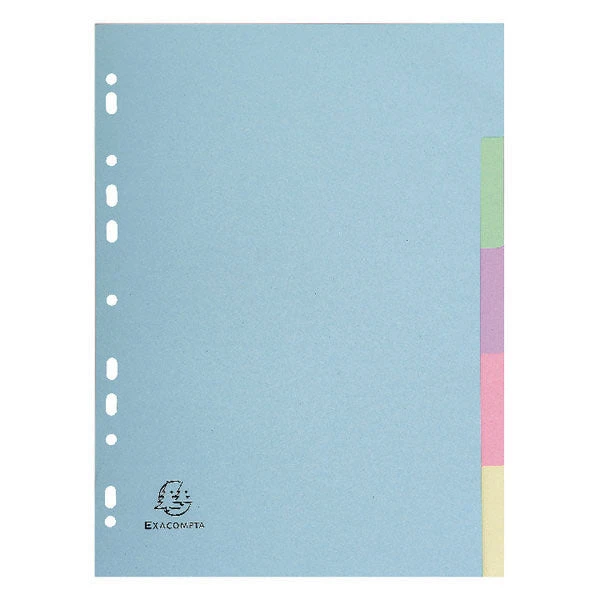 Exacompta Recycled Dividers 5-Part A4 Pastel 1605E Filing & Folders 3 Exacompta Recycled Dividers 5-Part A4 Pastel 1605E Filing & Folders
