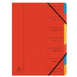 Exacompta Europa 7-Part Organiser A4 Red 5221Z Filing & Folders