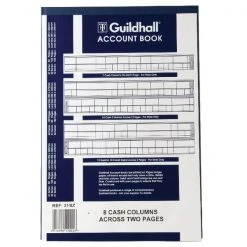 Exacompta Guildhall Account Book 80 Pages 8 Cash Columns 31/8 1020