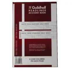 Exacompta Guildhall Headliner 6 Cash Column Account Book 38/6 1147 Books, Pads & Albums