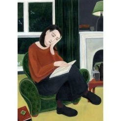 Green Pebble Dee Nickerson - The Book Lover Greetings Cards