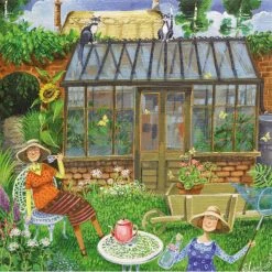 Green Pebble Greetings Cards Stephanie Lambourne - A Sunday Afternoon In The Garden