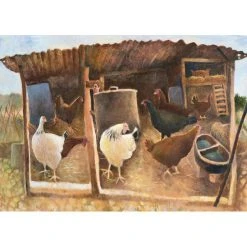 Green Pebble Tessa Newcomb - Keeping Hens Greetings Cards