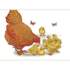 Green Pebble Greetings Cards Vanessa Lubach -Vanessa Lubach - Mother Hen And Chicks