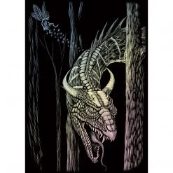 Royal & Langnickel Paint By Numbers And Scraper Board Sets Holographic Mini Foil Forest Dragon