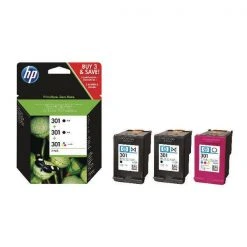 Hewlett Packard Inkjet Cartridges HP 301 Black And Tri-Colour 3 Pack Ink Cartridges E5Y87EE
