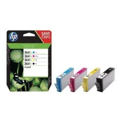 Hewlett Packard HP 364XL 4-Pack High Yield Black/Cyan/Magenta/Yellow Original Ink Cartridges J3M83AE