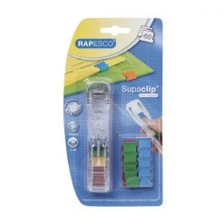 Desk Essentials Rapesco Supaclip 40 Dispenser Multicoloured A25B