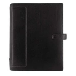 Filofax Holborn A5 Organiser Black Deluxe Buffalo Leather
