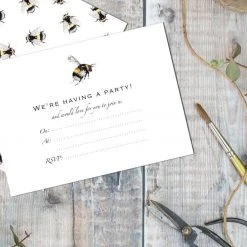 Toasted Crumpet Bumblebee Set Of 6 Invitations Social Stationery