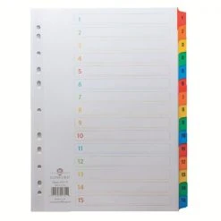 Concord Index 1-15 A4 White With Multicoloured Mylar Tabs 01601/CS16 Filing & Folders
