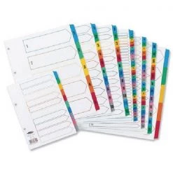Filing & Folders Concord Index 1-50 A4 White With Multicoloured Mylar Tabs 05001/CS50