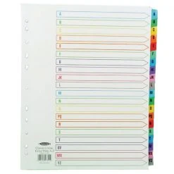 Concord Index A-Z A4 Extra Wide Multicoloured Mylar Tabs 07801/CS78 Filing & Folders
