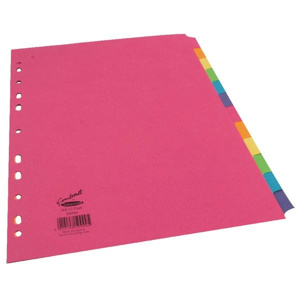 Filing & Folders Concord Divider 12-Part A4 160gsm Bright Assorted 50999 3 Filing & Folders Concord Divider 12-Part A4 160gsm Bright Assorted 50999