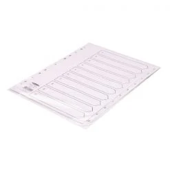 Concord Index 1-10 A4 Polypropylene White 64101