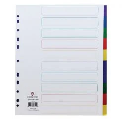 Concord Divider 10-Part A4 Extra Wide Polypropylene Multicolour 66199 Filing & Folders