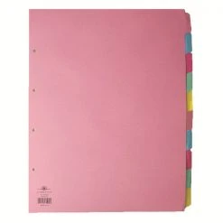 Filing & Folders Concord Divider 10-Part A3 Portrait Pastel Colours 70299/J2