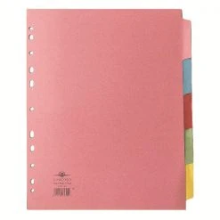 Filing & Folders Concord Divider 5-Part A4 Extra Wide Pastel Colours 71399/J13