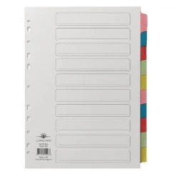 Filing & Folders Concord Divider 10-Part A4 Multicoloured Tabs With Contents 72098/PJ20