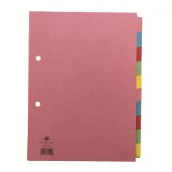Concord Divider 10-Part A5 160gsm Pastel Colours 72199