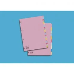 Concord Reinforced Divider 5-Part A4 160gsm Pastel Colours 77099 Filing & Folders