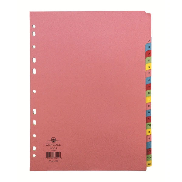 Concord Divider A-Z 20-Part A4 Pastel Colours 77299/72 Filing & Folders 3 Concord Divider A-Z 20-Part A4 Pastel Colours 77299/72 Filing & Folders