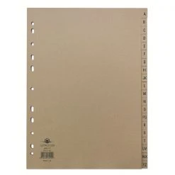 Filing & Folders Concord Index A-Z 20-Part A4 Kraft Manilla Buff 78202/AZ2